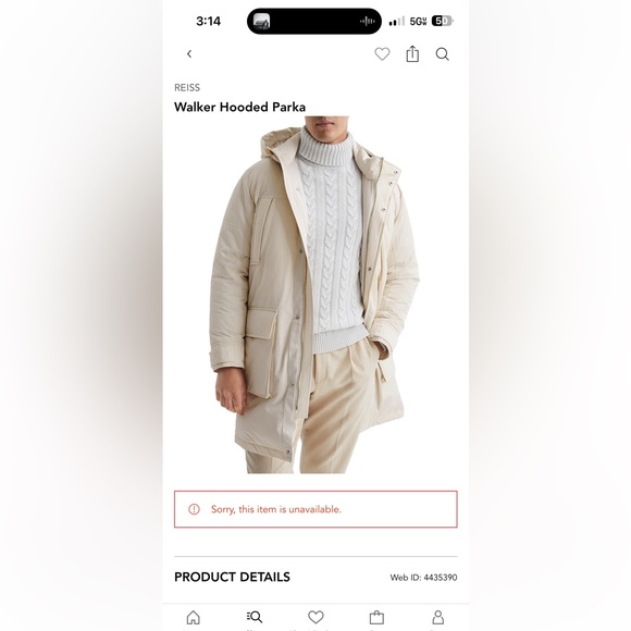 Reiss Men's puffer coat perfect condition